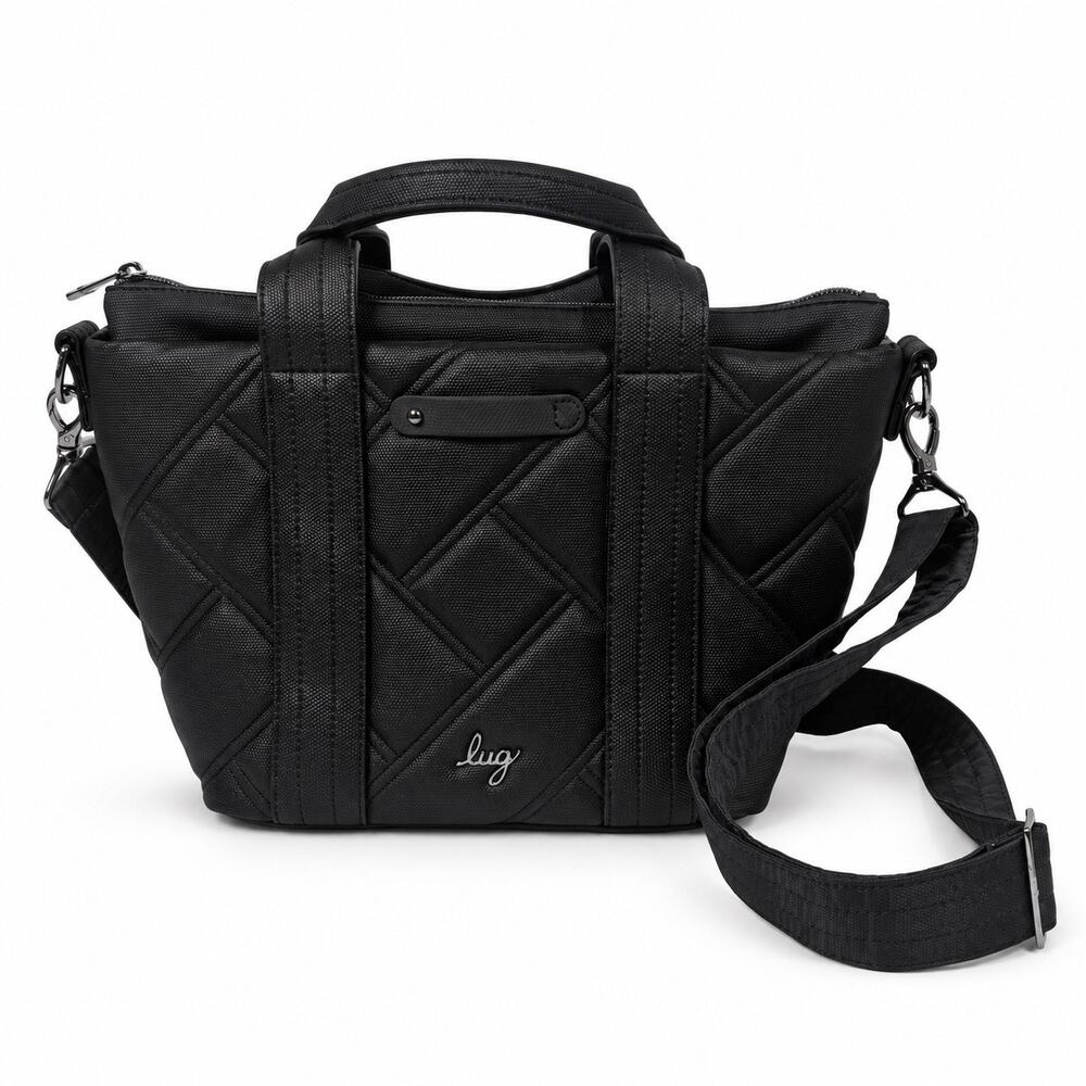 Lug Dory Matte Luxe VL Quilted Crossbody Bag Black Convertible Tote Womens